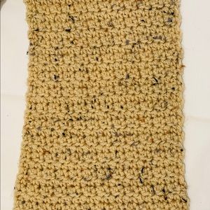 Handmade Beige Tweed Unisex Scarf Grannycore Crochet